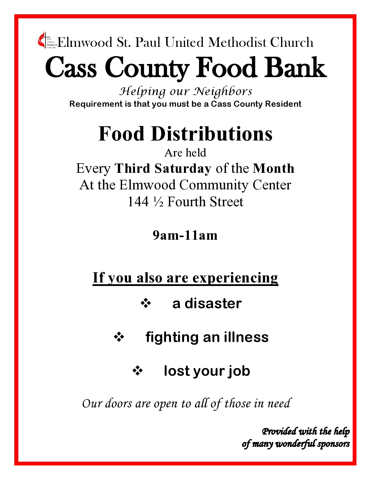 Cass Co Food bank 2019