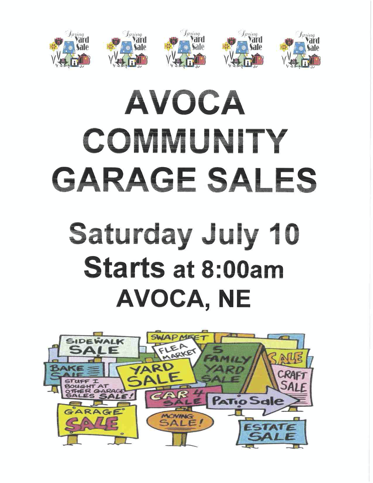 Avoca Garage Sales July 10th