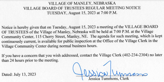 aug 15 2023 notice